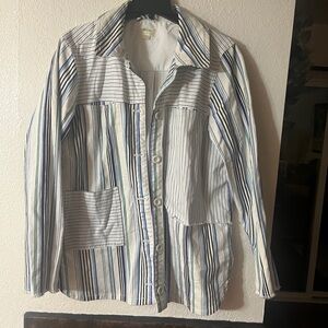 Maeve Striped Button-Up Jacket